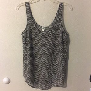 Sheer black and white tank